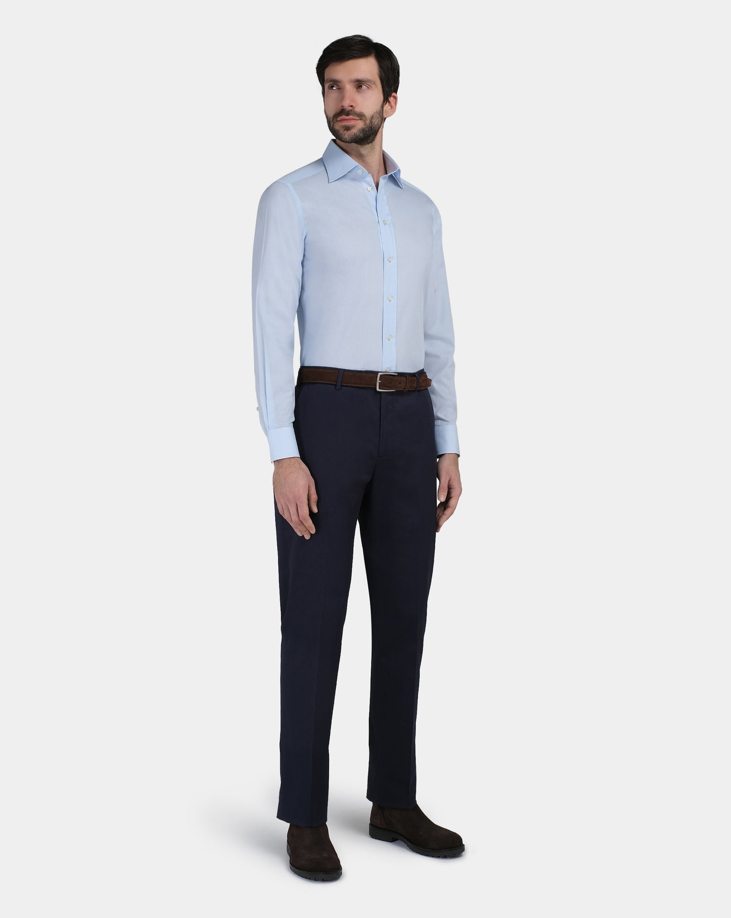 Camicissima Men’s Classic Light Blue Permanent Cotton Shirt