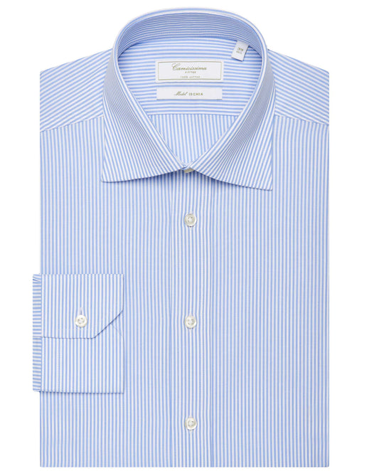 Camicissima Men’s Light Blue Striped Permanent Shirt