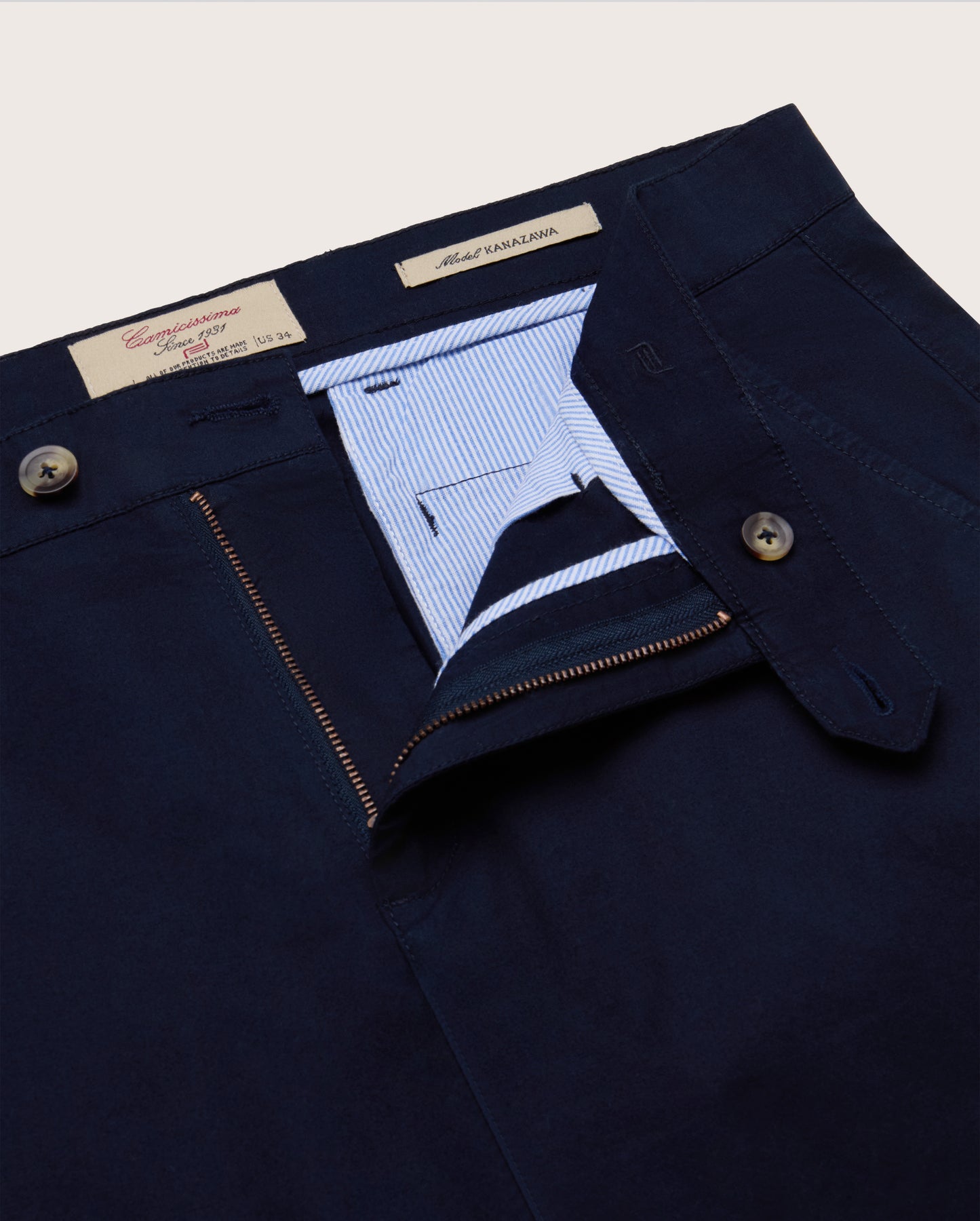 Camicissima Men's Twill Chino Pants - BLUE NAVY | PLAIN