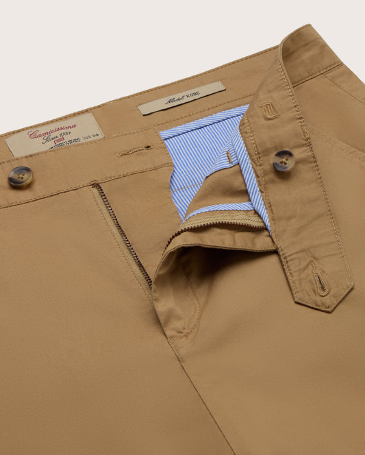 Camicissima Men's Twill Chino Pants - BEIGE | PLAIN