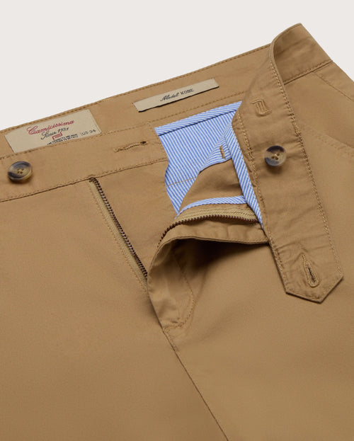 Camicissima Men's Twill Chino Pants - BEIGE | PLAIN