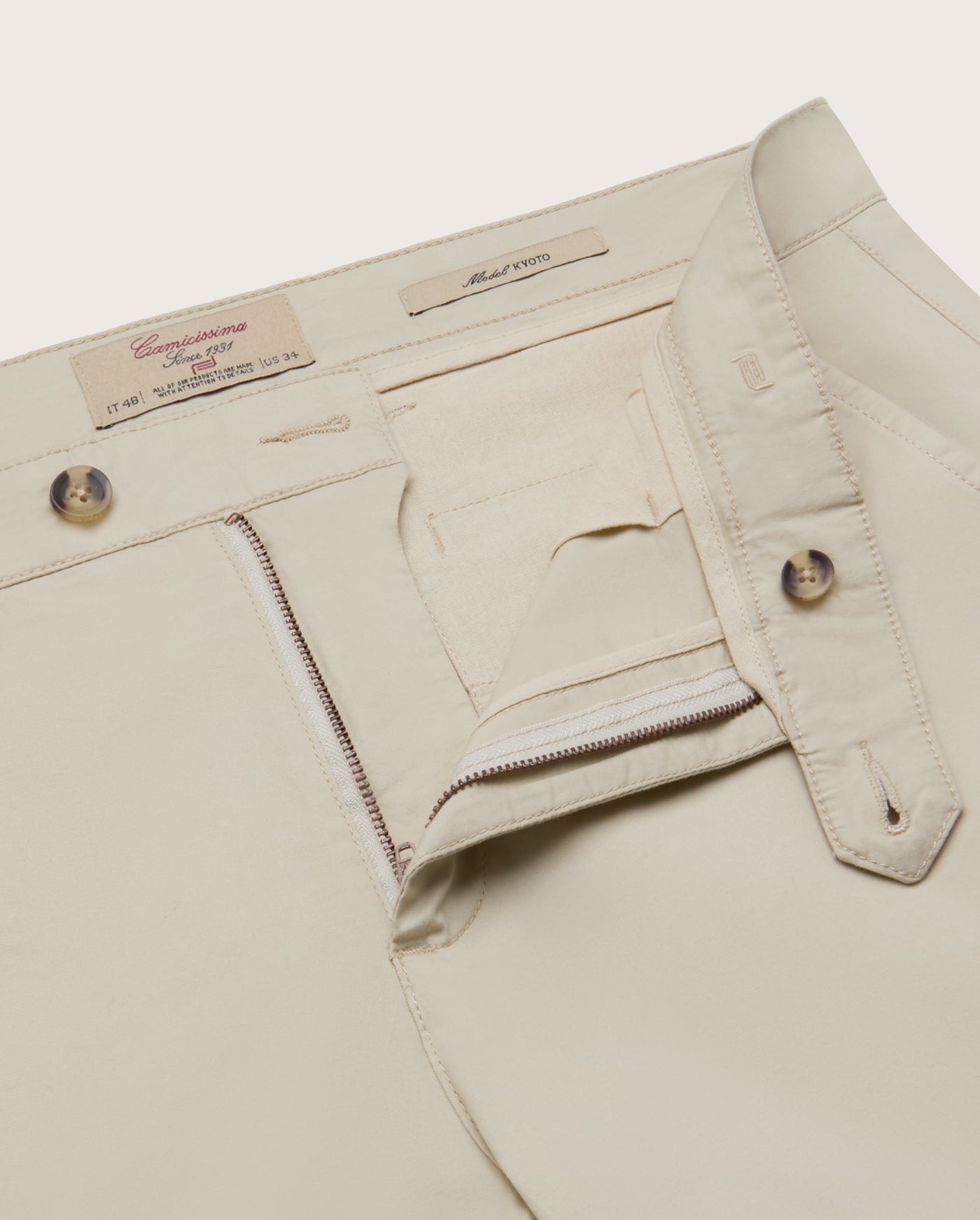 Camicissima Men's Twill Chino Pants - LIGHTBEIGE | PLAIN