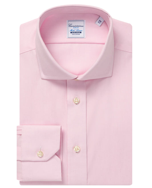 Camicissima Men’s Pink Non-Iron Permanent Slim Fit Cotton Shirt