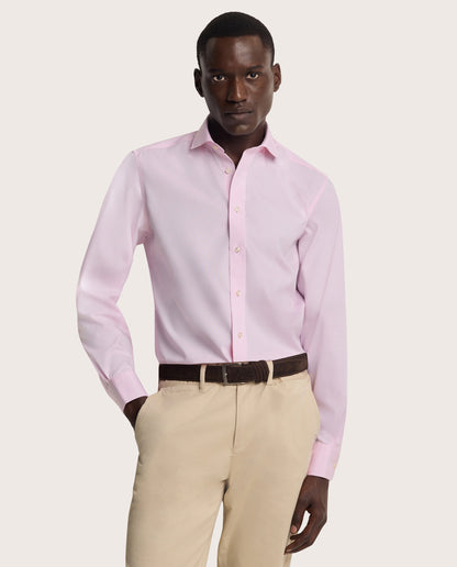 Camicissima Men’s Pink Non-Iron Permanent Slim Fit Cotton Shirt