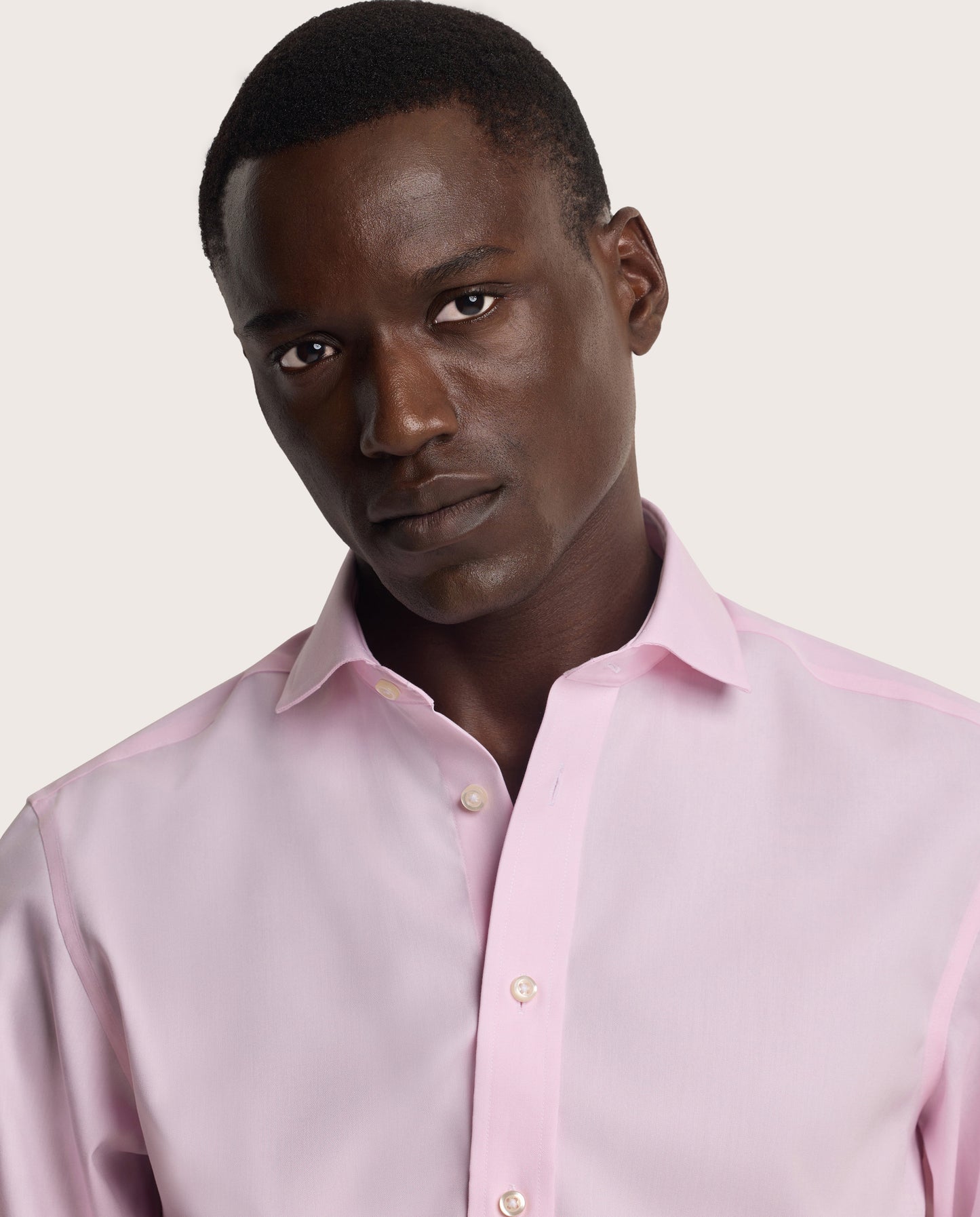 Camicissima Men’s Pink Non-Iron Permanent Slim Fit Cotton Shirt