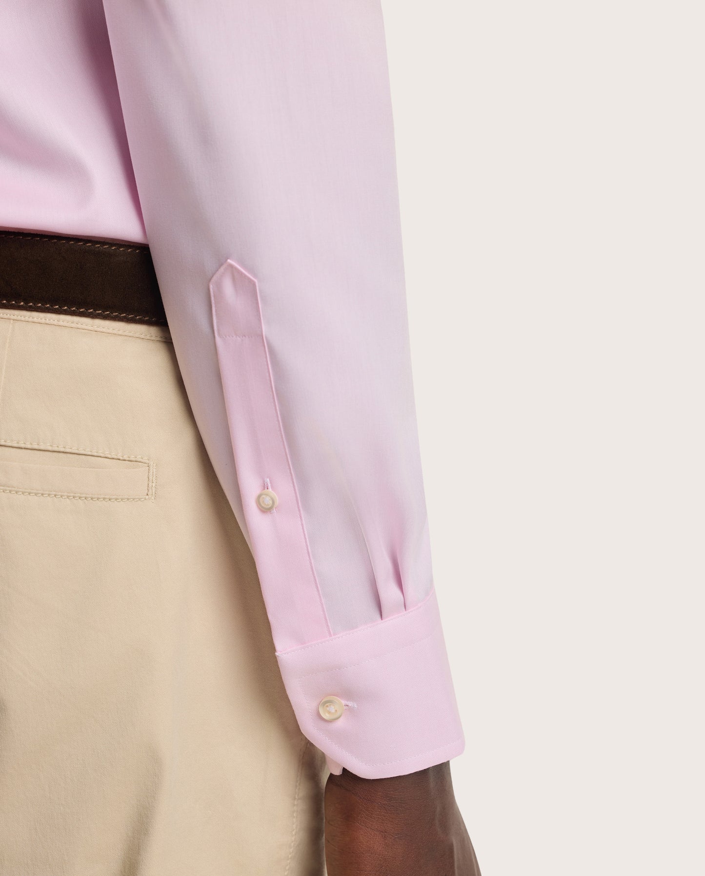 Camicissima Men’s Pink Non-Iron Permanent Slim Fit Cotton Shirt