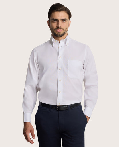 Camicissima Men’s White Non-Iron Slim Fit Permanent Cotton Shirt