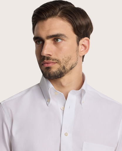 Camicissima Men’s White Non-Iron Slim Fit Permanent Cotton Shirt