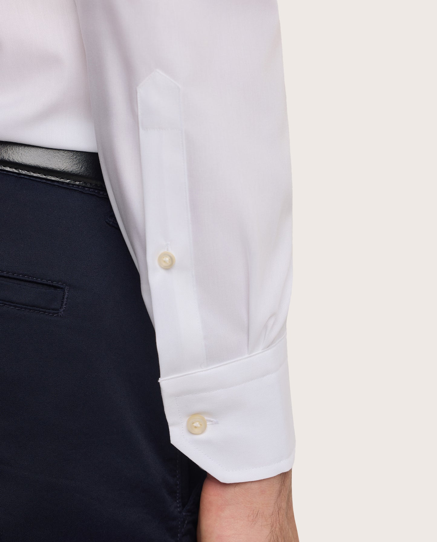 Camicissima Men’s White Non-Iron Slim Fit Permanent Cotton Shirt