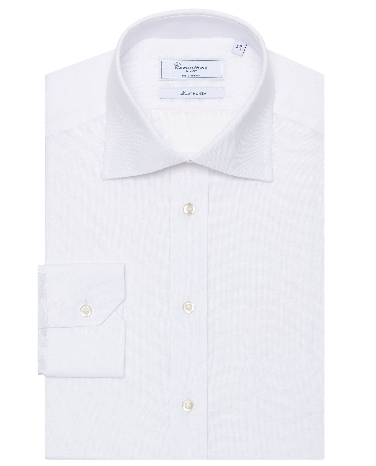 Camicissima Men’s Bright White Permanent Cotton Shirt