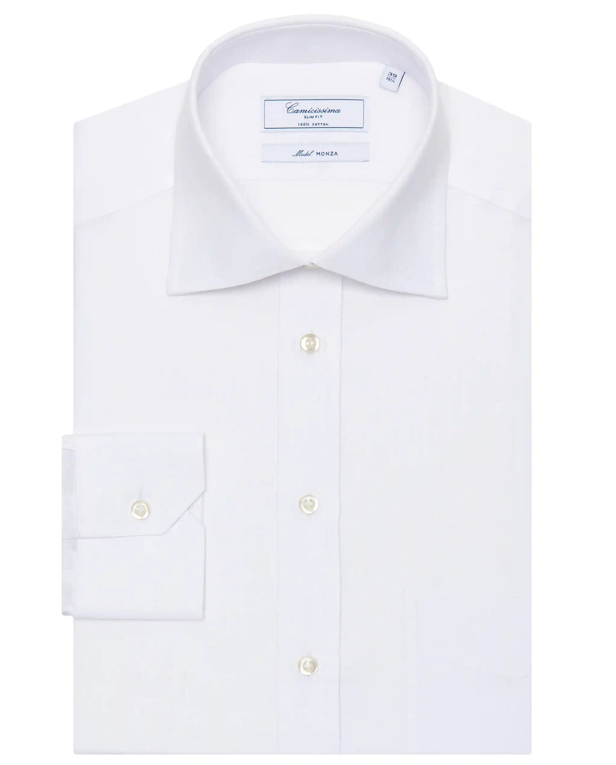 Camicissima Men’s Bright White Permanent Cotton Shirt