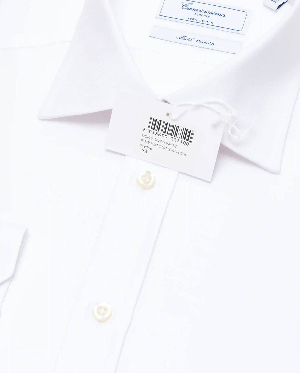 Camicissima Men’s Bright White Permanent Cotton Shirt
