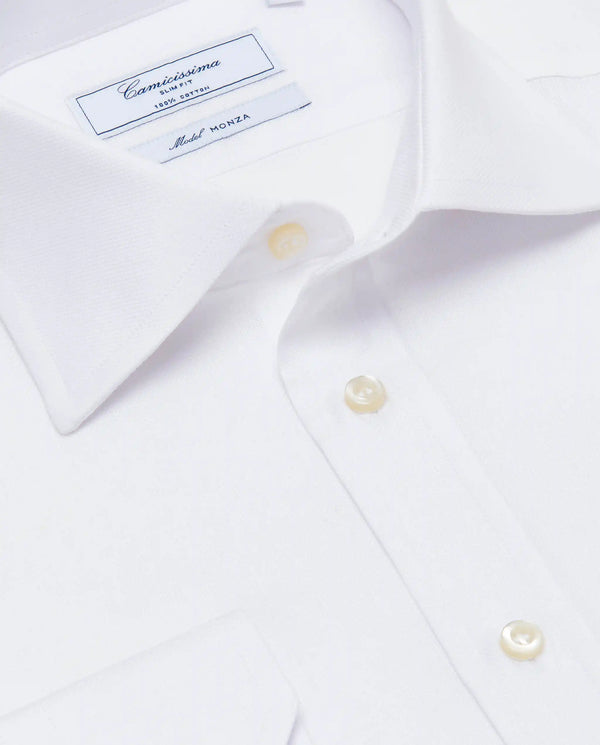Camicissima Men’s Bright White Permanent Cotton Shirt