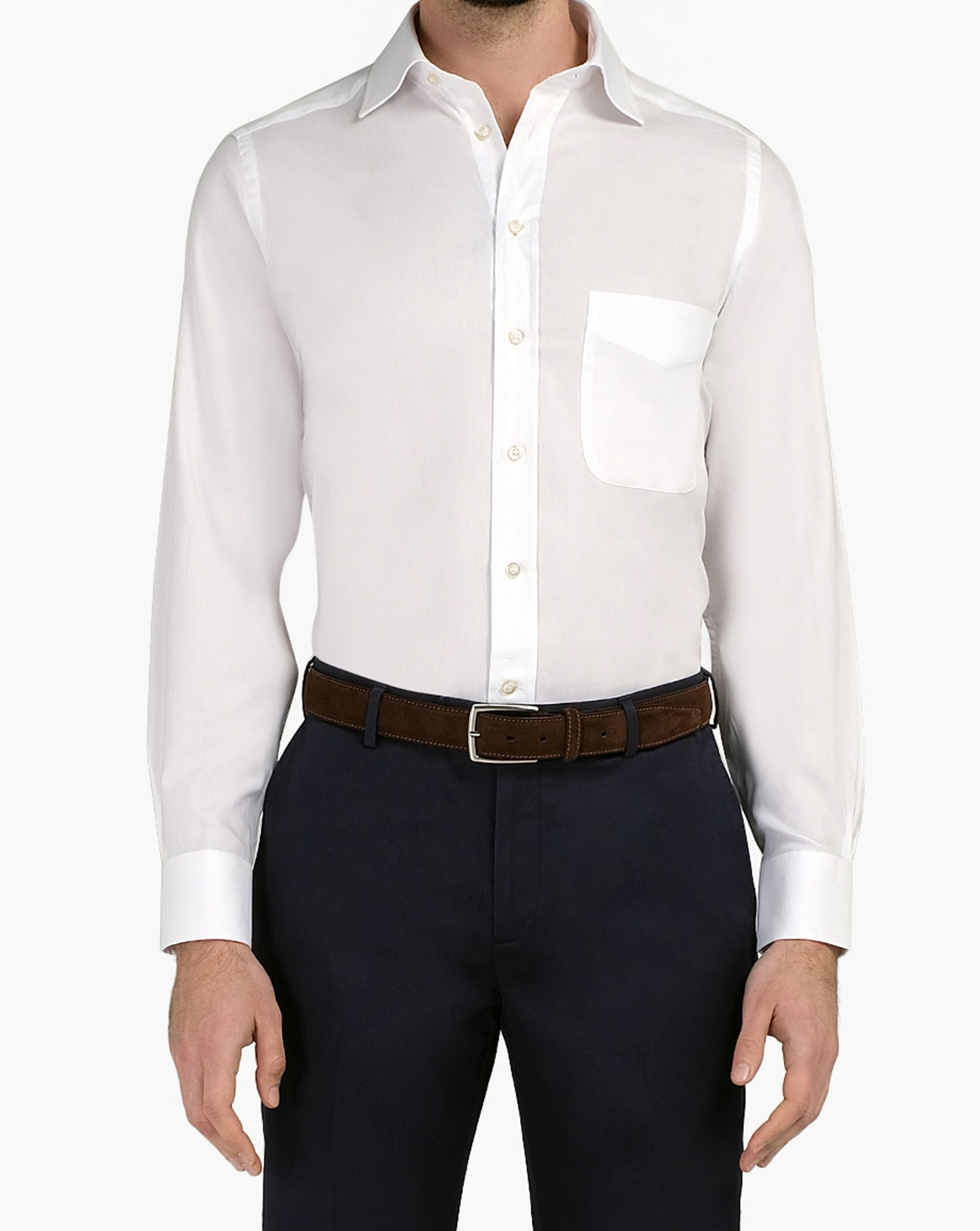 Camicissima Men’s Bright White Permanent Cotton Shirt