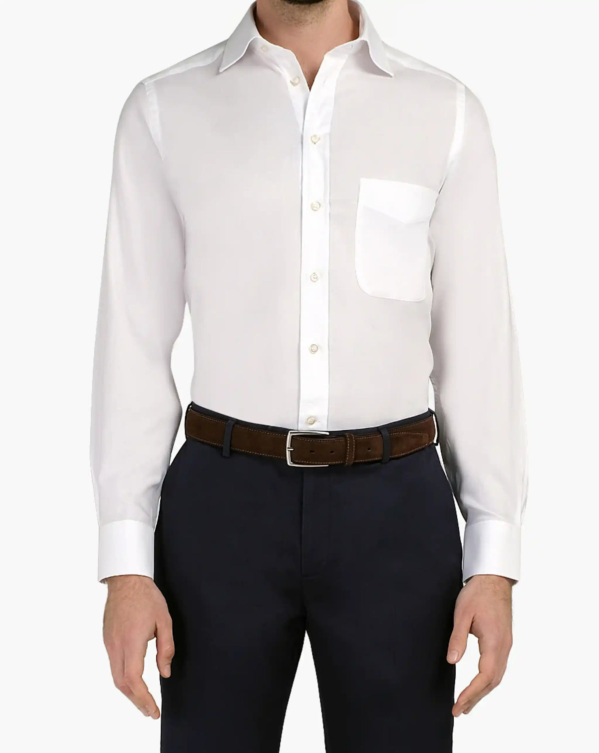 Camicissima Men’s Bright White Permanent Cotton Shirt