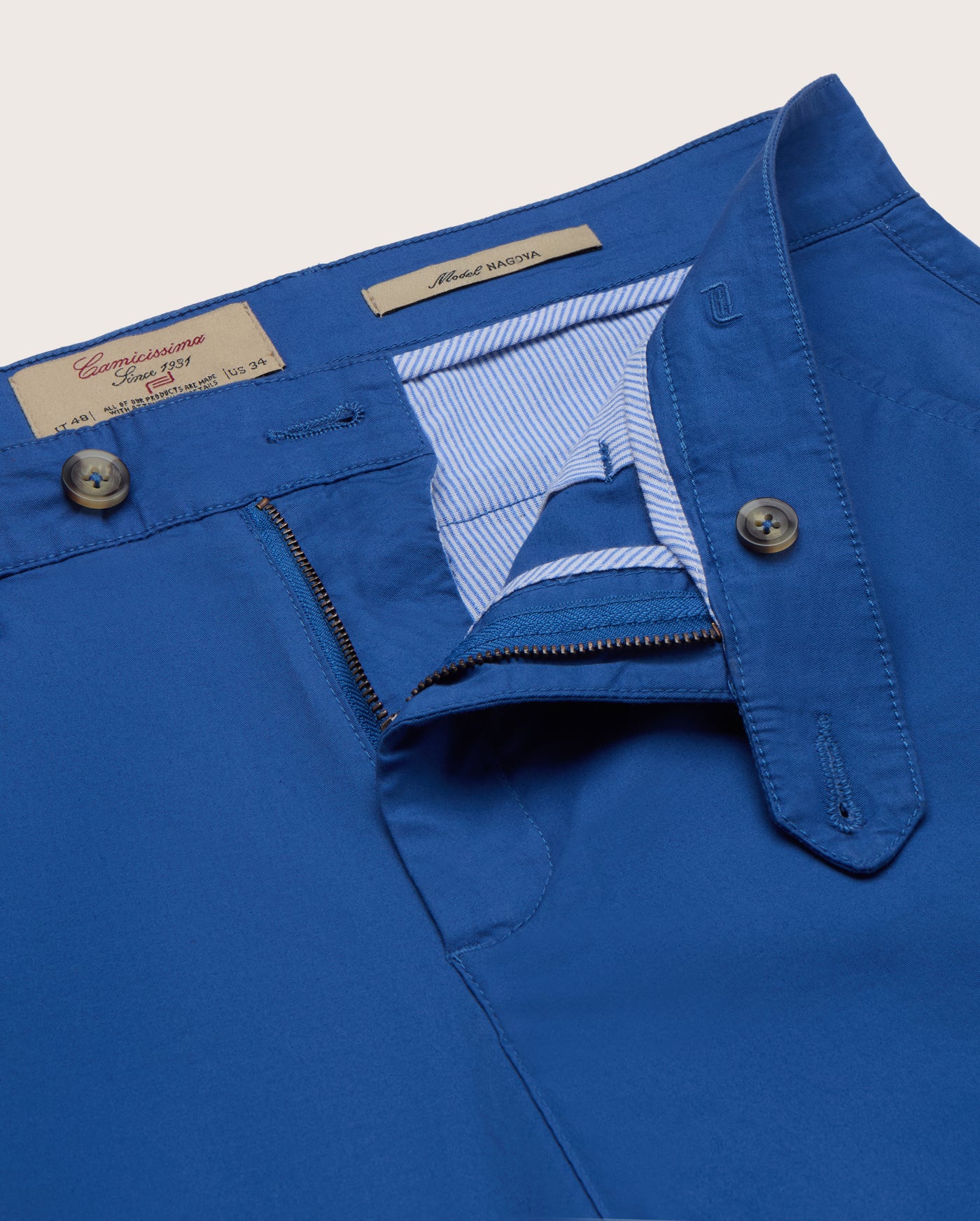 Camicissima Men's Twill Chino Pants - AZURE | PLAIN
