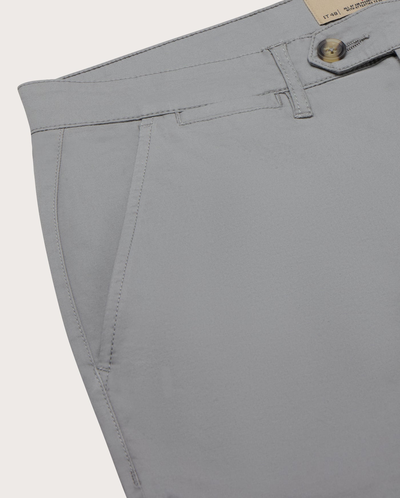 Camicissima Men's Twill Chino Pants - LIGHT GREY | PLAIN