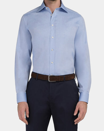 Camicissima Classic Azure Permanent Slim Fit Shirt for Men
