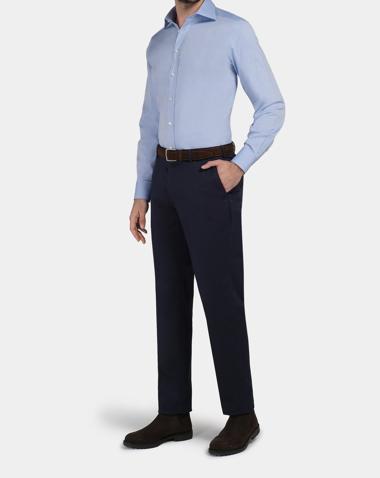 Camicissima Classic Azure Permanent Slim Fit Shirt for Men