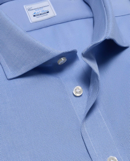 Camicissima Men’s Azure Non-Iron Permanent Slim Fit Cotton Shirt
