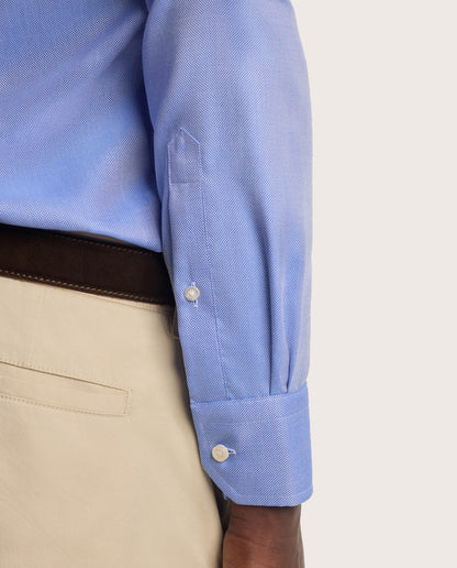 Camicissima Men’s Azure Non-Iron Permanent Slim Fit Cotton Shirt