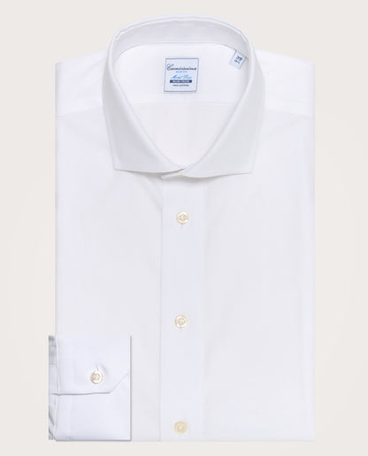 Camicissima Men’s White Non-Iron Permanent Slim Fit Cotton Shirt