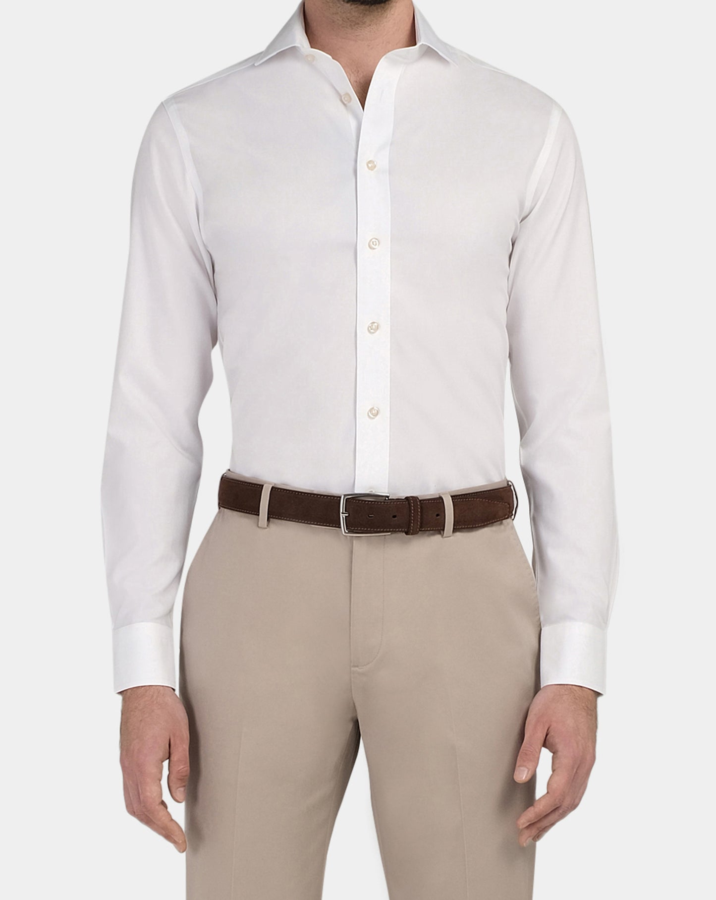 Camicissima Men’s White Non-Iron Permanent Slim Fit Cotton Shirt