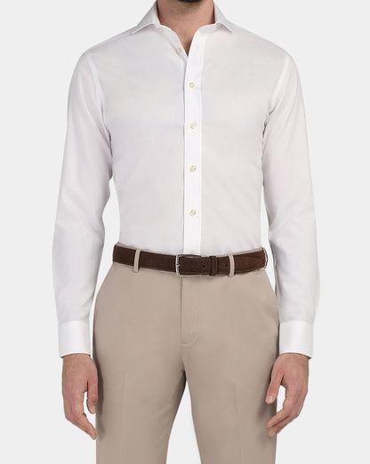 Camicissima Men’s White Non-Iron Permanent Slim Fit Cotton Shirt
