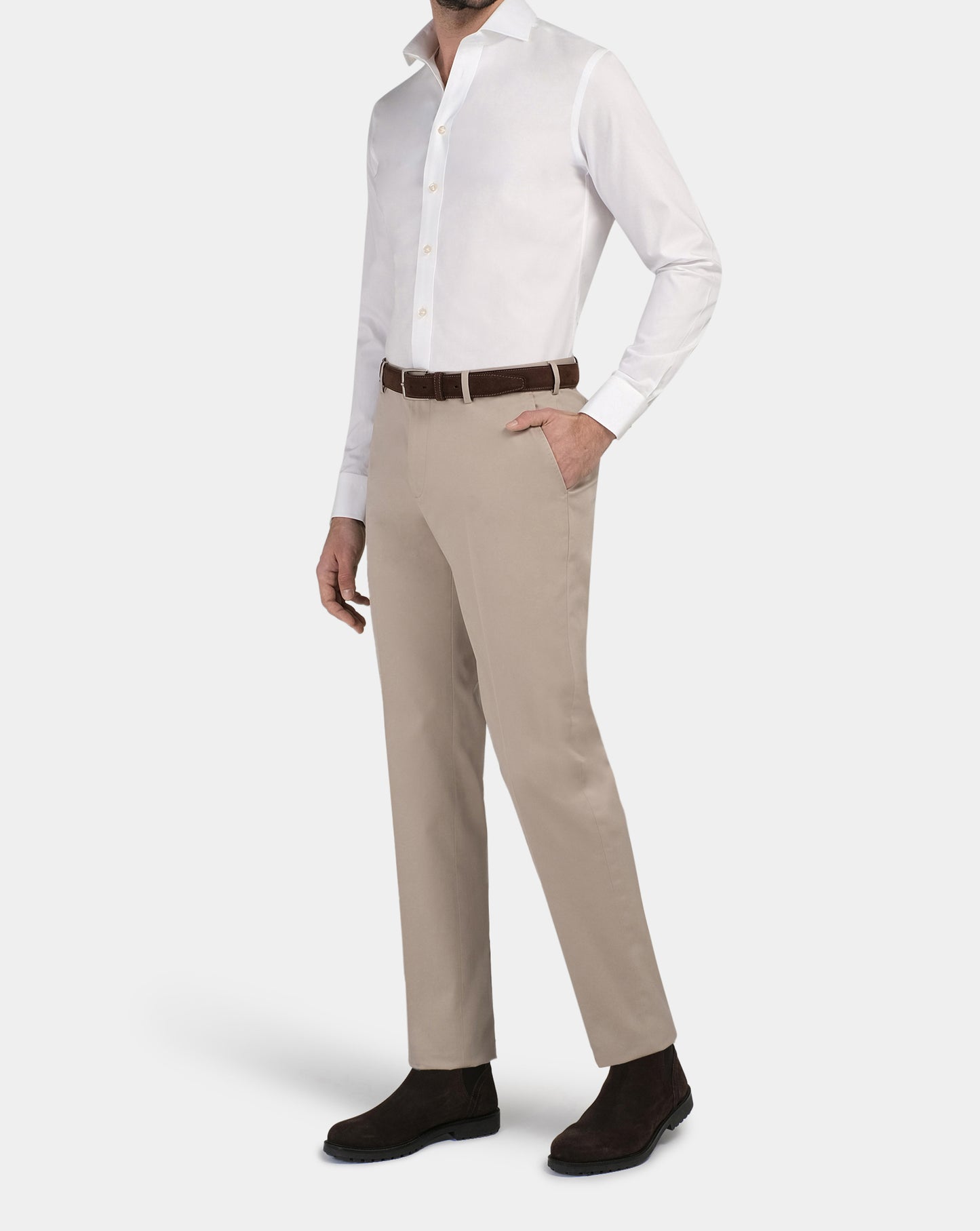 Camicissima Men’s White Non-Iron Permanent Slim Fit Cotton Shirt