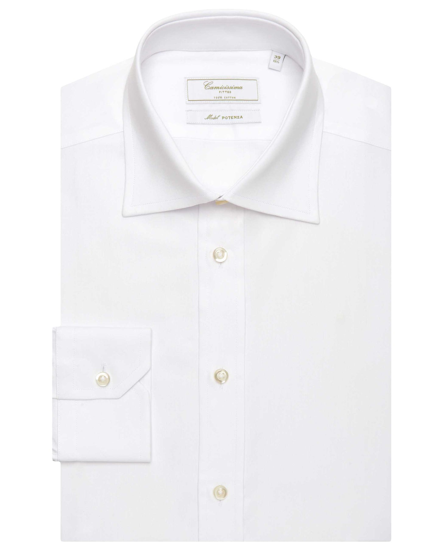 Camicissima Men’s Fitted White Permanent Cotton Shirt