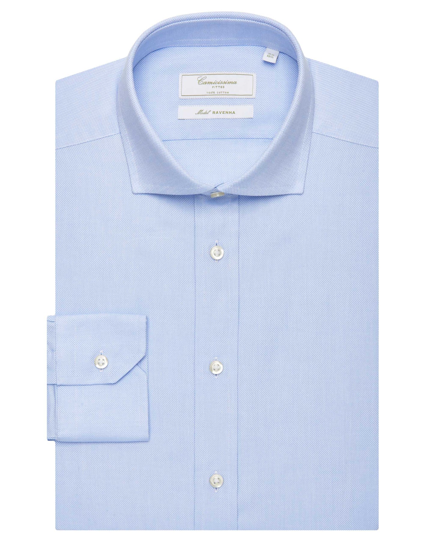 Camicissima Men’s Light Blue Self-Pattern Permanent Shirt