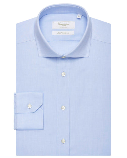 Camicissima Men’s Light Blue Self-Pattern Permanent Shirt