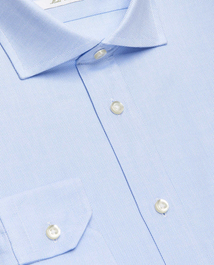 Camicissima Men’s Light Blue Self-Pattern Permanent Shirt