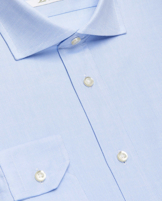 Camicissima Men’s Light Blue Self-Pattern Permanent Shirt