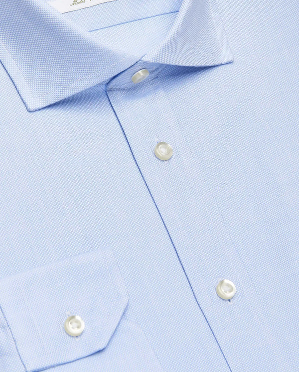 Camicissima Men’s Light Blue Self-Pattern Permanent Shirt