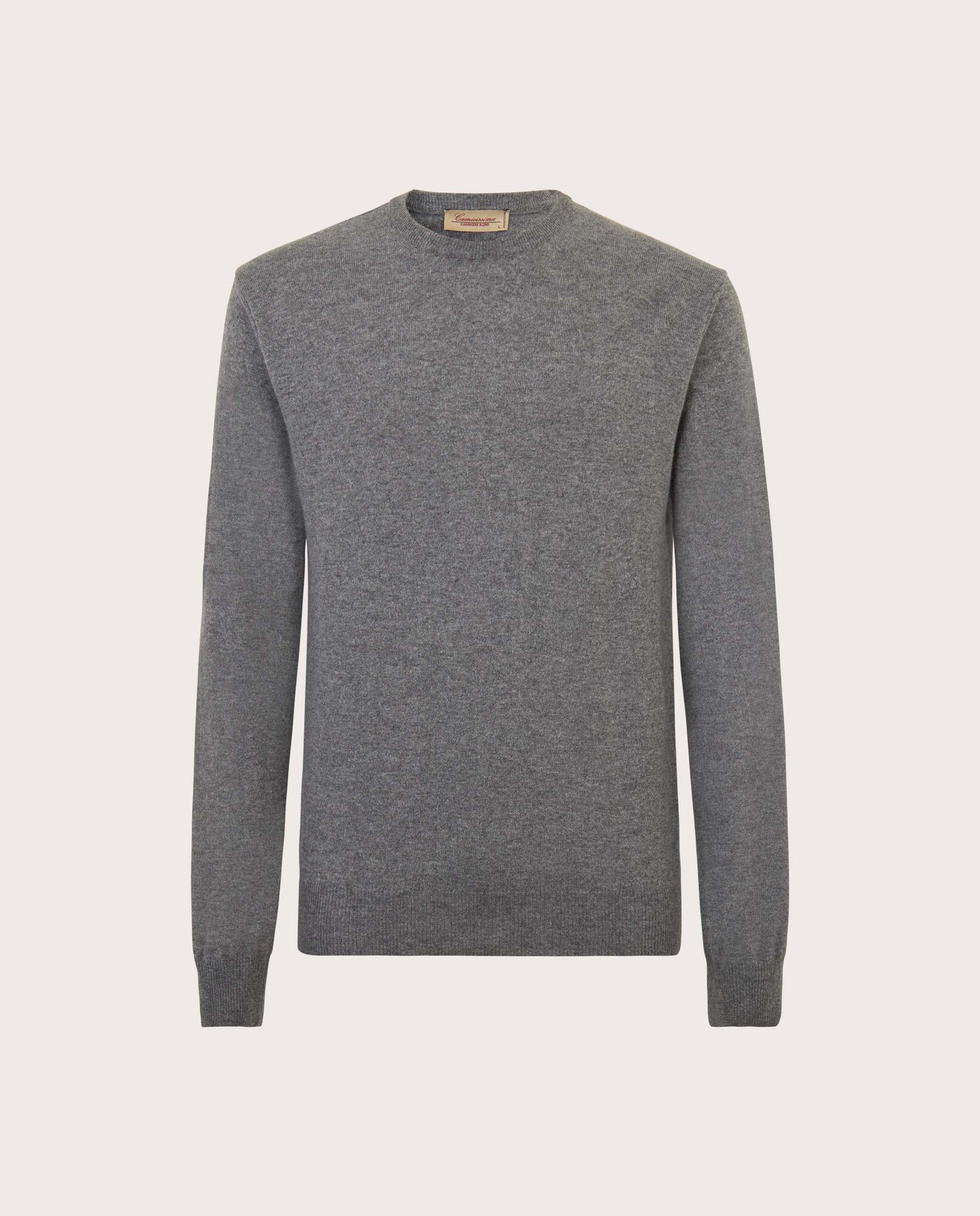 Camicissima Grey Blend Cashmere Crew Neck Sweater