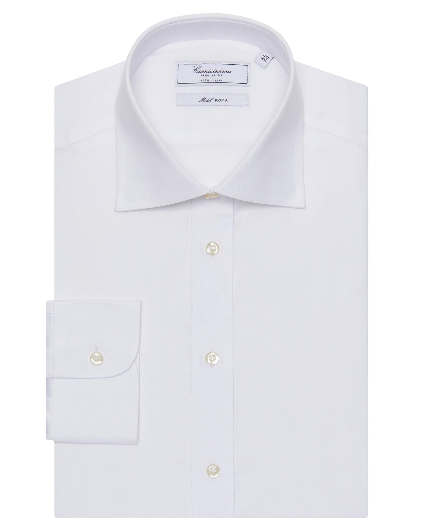 Camicissima Regular Fit Men’s White Permanent Cotton Shirt
