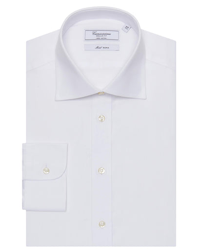 Camicissima Regular Fit Men’s White Permanent Cotton Shirt