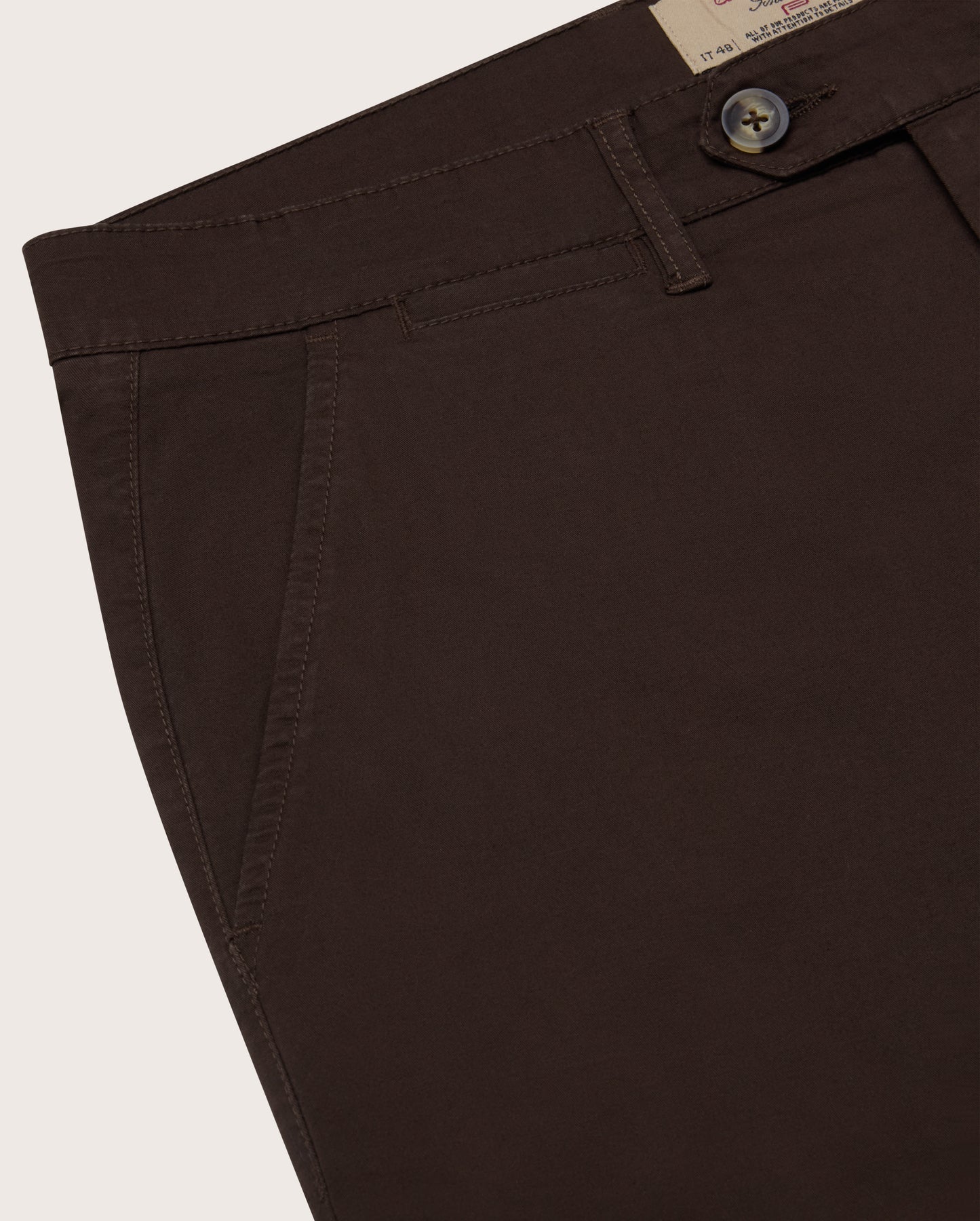 Camicissima Men's Twill Chino Pants - BROWN | PLAIN