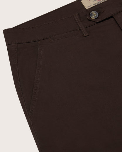 Camicissima Men's Twill Chino Pants - BROWN | PLAIN