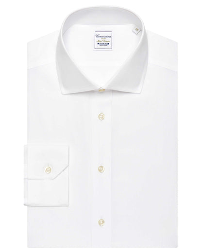 Camicissima Men’s Fitted White Shirt – Non-Iron Permanent | Plain | Full Sleeves