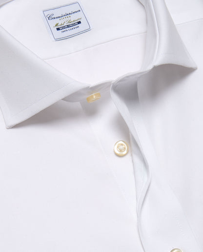 Camicissima Men’s White Non-Iron Permanent Fitted Cotton Shirt
