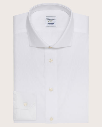 Camicissima Men’s White Non-Iron Permanent Fitted Cotton Shirt