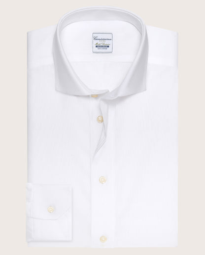 Camicissima Men’s White Non-Iron Permanent Fitted Cotton Shirt