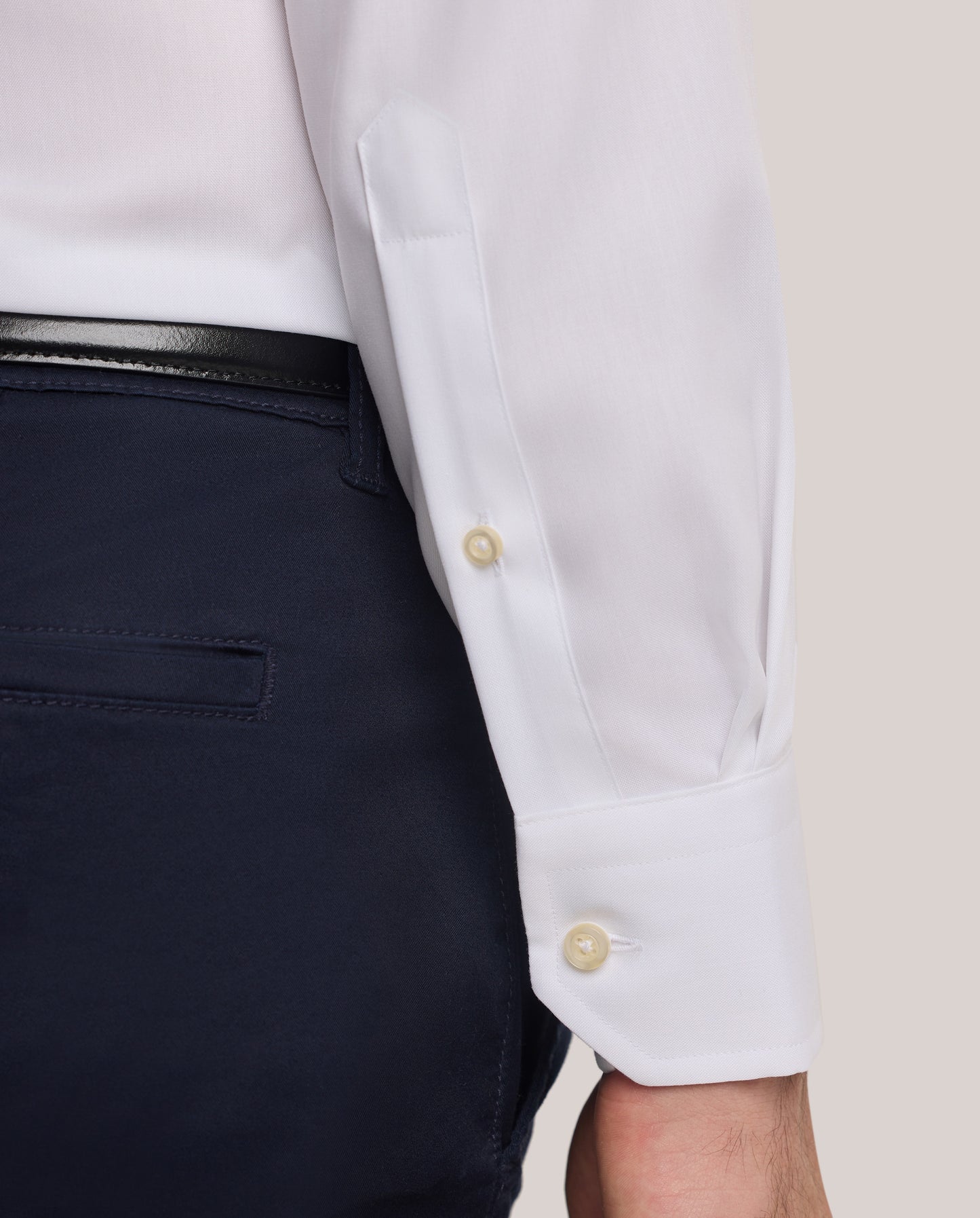 Camicissima Men’s White Non-Iron Permanent Fitted Cotton Shirt