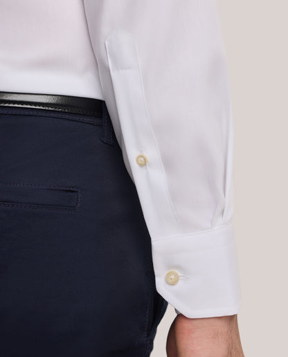 Camicissima Men’s White Non-Iron Permanent Fitted Cotton Shirt