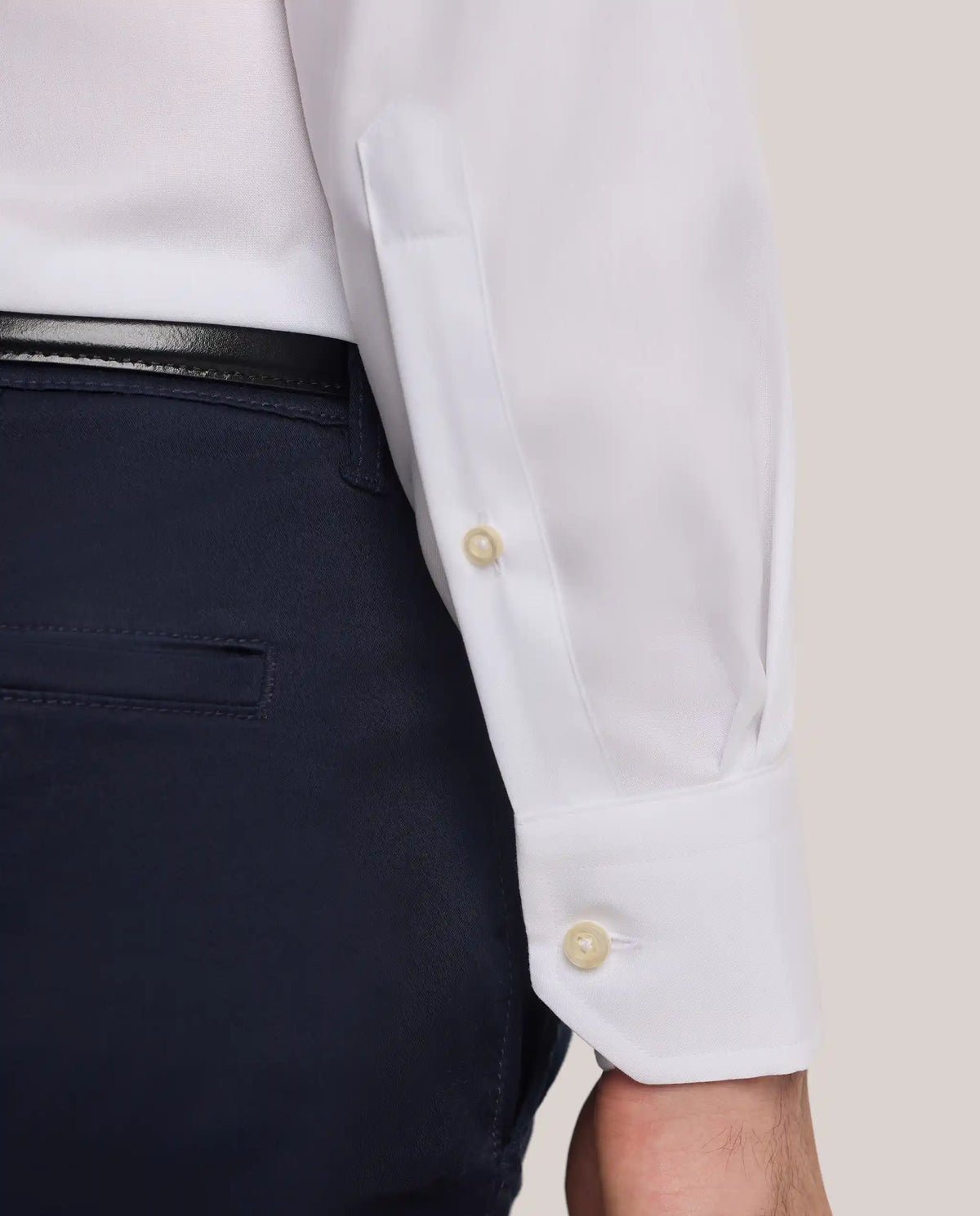 Camicissima Men’s White Non-Iron Permanent Fitted Cotton Shirt