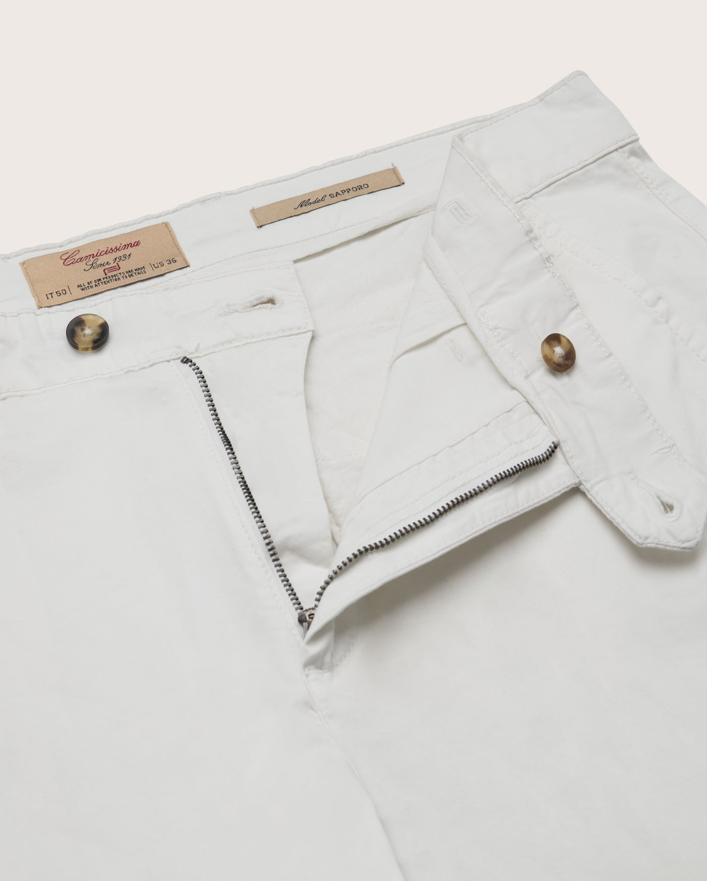 Camicissima Men's Twill Chino Pants - WHITE | PLAIN