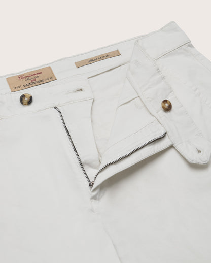 Camicissima Men's Twill Chino Pants - WHITE | PLAIN
