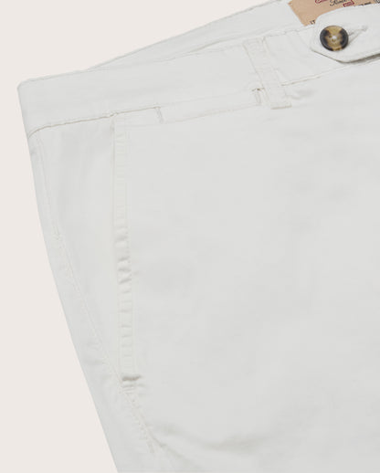 Camicissima Men's Twill Chino Pants - WHITE | PLAIN